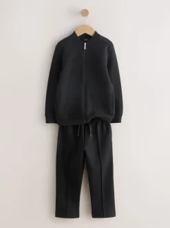 Nieuw zwart - Modieuze set met jersey bomberjack en joggingbroek (3-16jr)