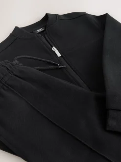 Nieuw zwart - Modieuze set met jersey bomberjack en joggingbroek (3-16jr)