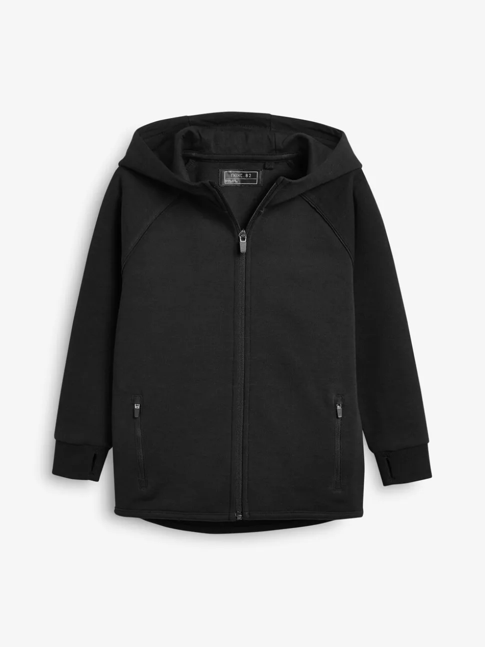 Nieuw zwart - Tech Sportswear hoodie met doorlopende rits (3-16 jr)