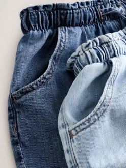 Normaal blauw - 100% katoenen denim shorts verpakking van 2 (3 - 16 jr)