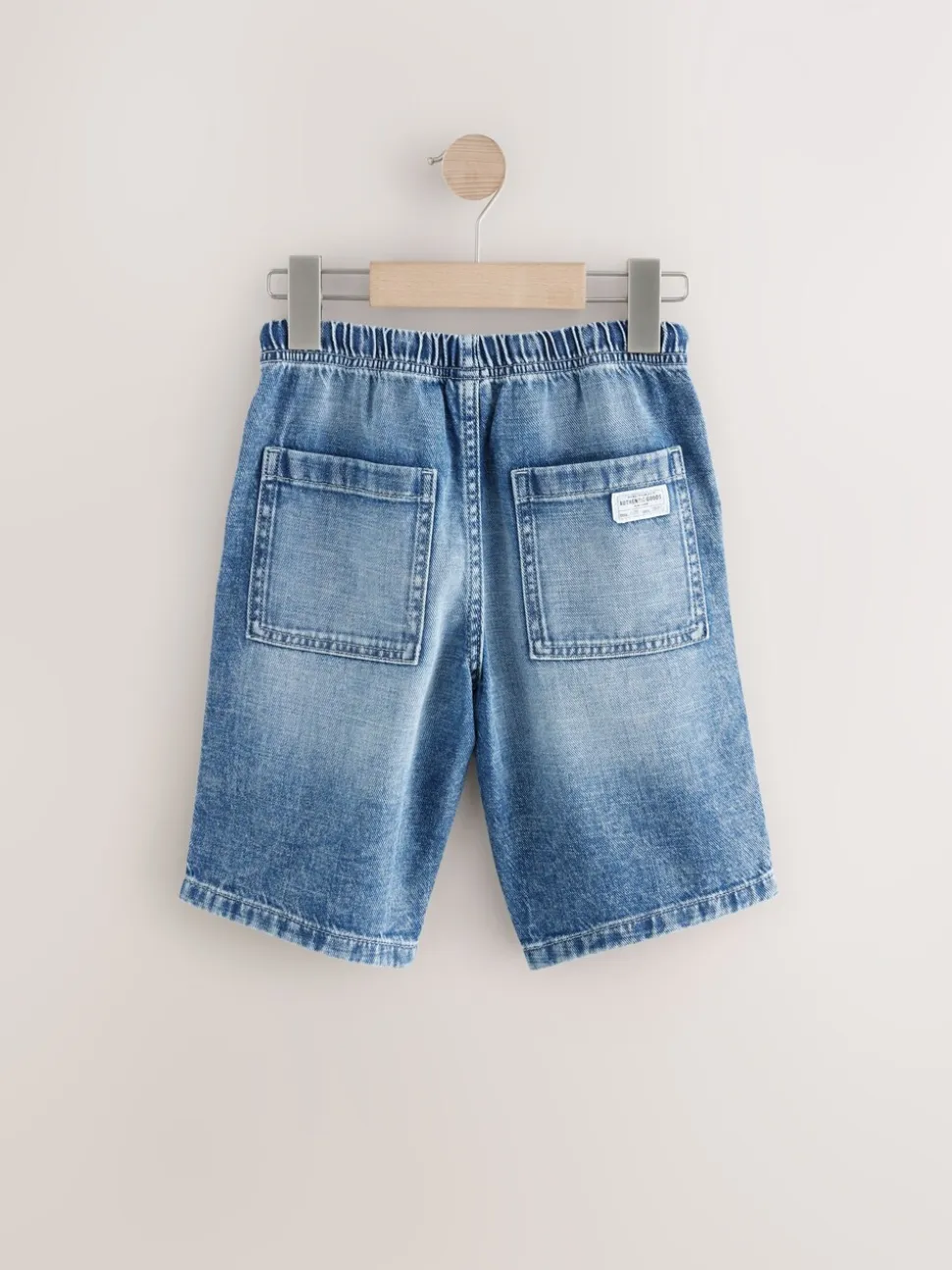 Normaal blauw - Bermuda denim shorts met elastische taille (3 - 16 jr)