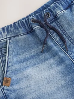 Normaal blauw - Comfortabele wijde cargojeans met stretch (3mnd-7jr)