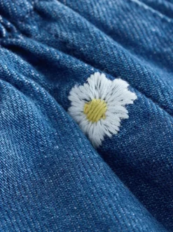 Normaal blauw - Daisy Embroidered Denim Shorts (3mths-7yrs)