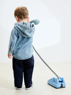 Normaal blauw - Denim overhemd met capuchon (3mnd -7jr)