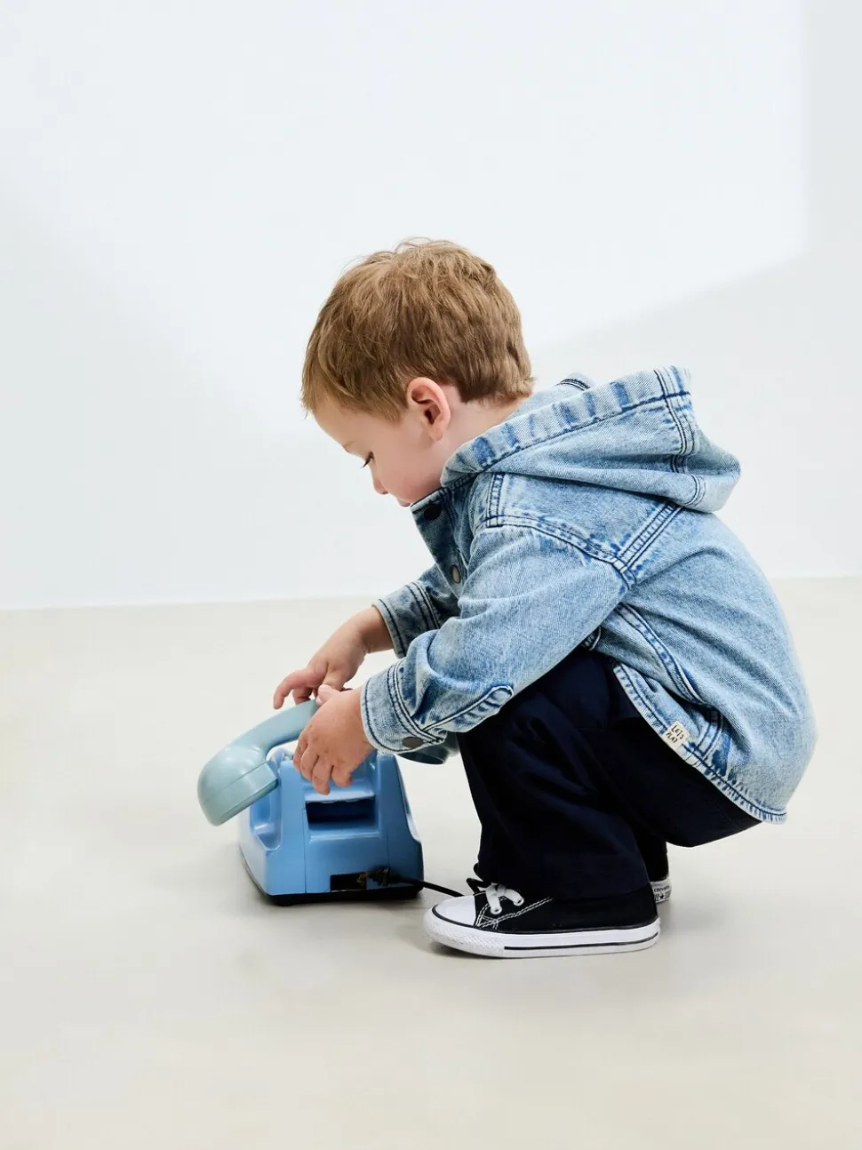 Normaal blauw - Denim overhemd met capuchon (3mnd -7jr)