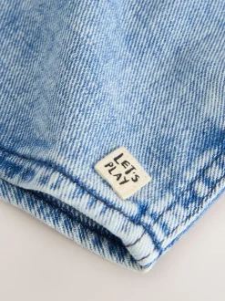 Normaal blauw - Denim overhemd met capuchon (3mnd -7jr)