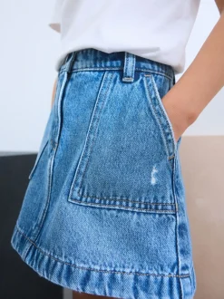Normaal blauw - Denim rok (3-16jaar)