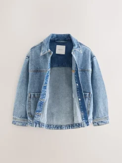 Normaal blauw - Denim shacket (3-16 jr)