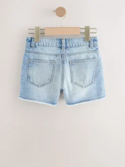 Normaal blauw - Denim shorts met rafels (3-16jr)