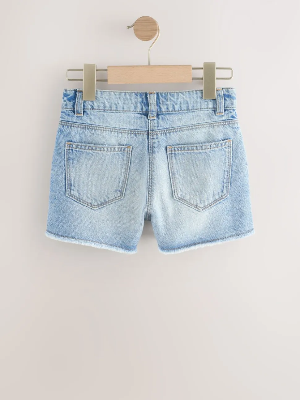 Normaal blauw - Denim shorts met rafels (3-16jr)