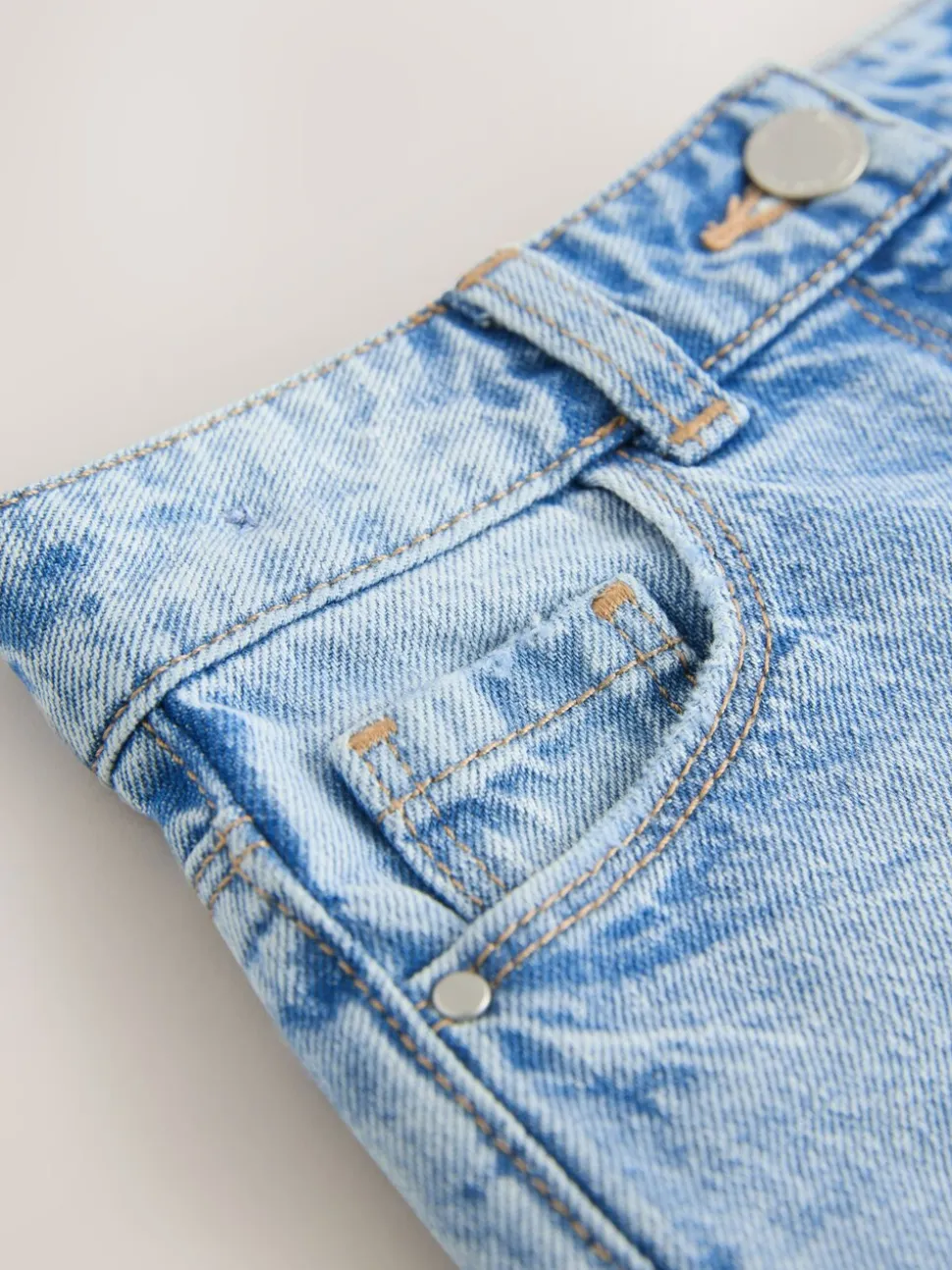 Normaal blauw - Denim shorts met rafels (3-16jr)