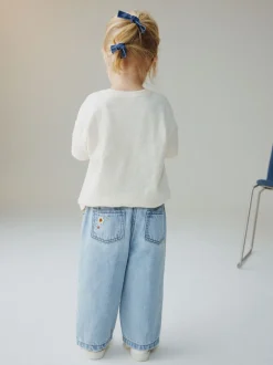 Normaal blauw - Floral Embroidered Jeans (3mths-7yrs)