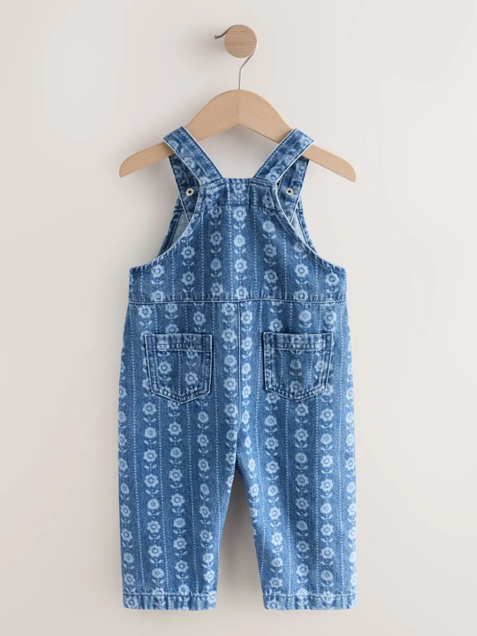 Normaal blauw - Floral Print Dungarees (3mths-7yrs)
