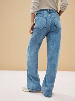 Normaal blauw - Jeans met wijde pijpen