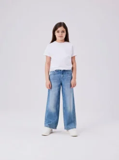 Normaal blauw - Name It jeans met wijde pijpen