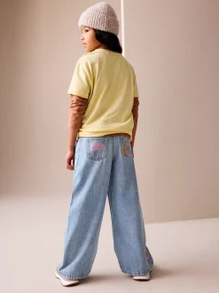 Normaal blauw - SmileyWorld® jeans met wijde pijpen (3-16jr)