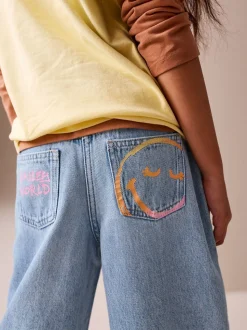 Normaal blauw - SmileyWorld® jeans met wijde pijpen (3-16jr)