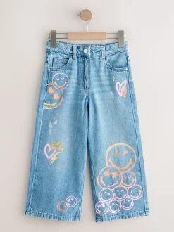 Normaal blauw - SmileyWorld® jeans met wijde pijpen (3-16jr)