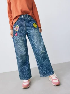 Normaal blauw - SmileyWorld® jeans met wijde pijpen (3-16jr)