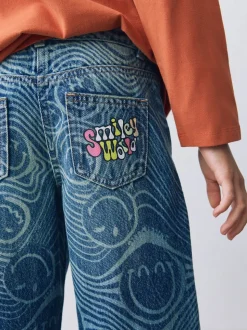 Normaal blauw - SmileyWorld® jeans met wijde pijpen (3-16jr)