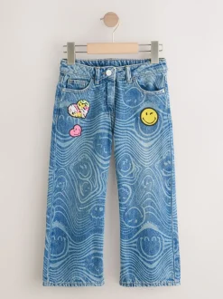 Normaal blauw - SmileyWorld® jeans met wijde pijpen (3-16jr)