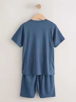 Normaal blauw - Sportset van T-shirt en short (3-16 jr)