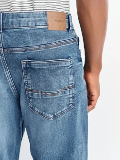 Normaal blauw - Straight fit - Authentieke stretch denim jeans