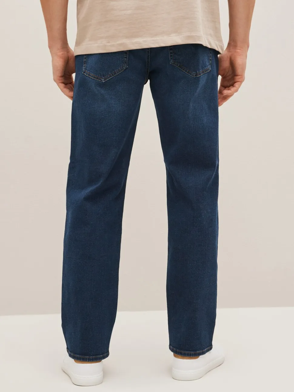 Normaal blauw - Straight-fit Essential stretchy jeans met rechte pasvorm