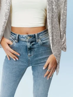 Normaal blauw - Superzachte bootcut-jeans