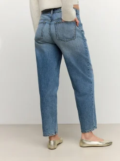 Normaal blauw - Zwangerschapsbarrel denim 100% katoenen jeans
