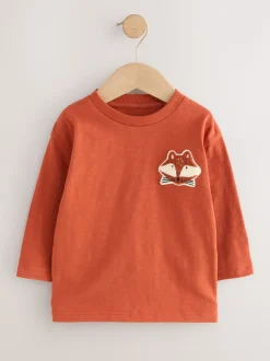 Ochre Yellow Woodland - Set van 3 T-shirts met lange mouwen en applicatie (3mnd-7jr)