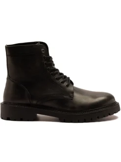 Off The Hook Donnie Leather Lace-Up Combat Ankle Boots