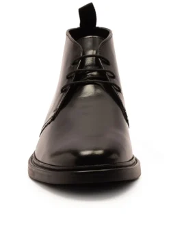Off The Hook Loki Black Leather Lace-Up Boots