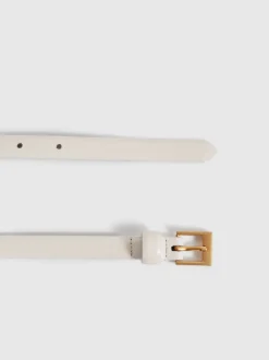 Off White - Reiss Holly Leren Smalle Riem