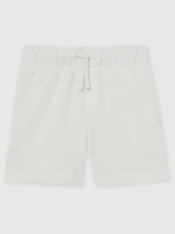 Off White - Reiss Perry Cotton Brand-Embroidered Shorts