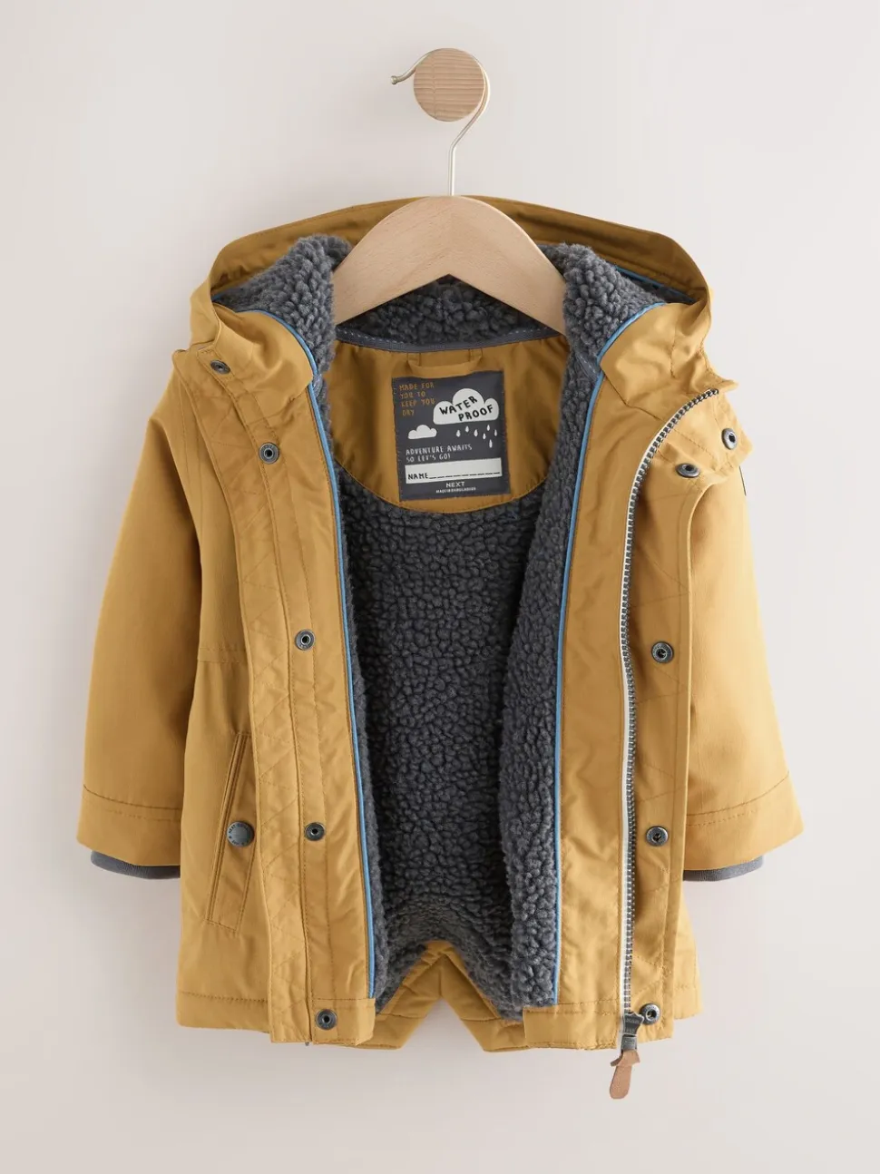 Okergeel - Waterdichte parka met borgvoering (3mnd -7jr)