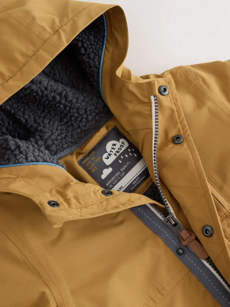 Okergeel - Waterdichte parka met borgvoering (3mnd -7jr)