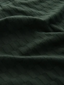 Olijfgroen - Normale Pasvorm - Net jacquard poloshirt