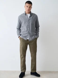Olijfgroen - Slim Fit - Stretchy chino