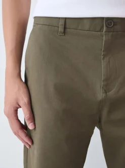 Olijfgroen - Straight fit - Stretchy chino