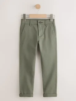 Olijfgroen - Stretchy chino's (3-17jr)