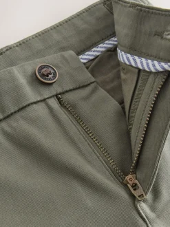 Olijfgroen - Stretchy chino's (3-17jr)