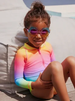 Ombré regenboog - Long Sleeve Sunsafe Swimsuit (3mths-16yrs)