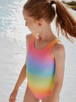Ombré regenboog - Scoop Neck Swimsuit (3-16yrs)