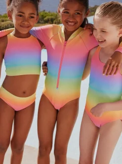 Ombré regenboog - Scoop Neck Swimsuit (3-16yrs)
