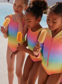 Ombré regenboog - Scoop Neck Swimsuit (3-16yrs)