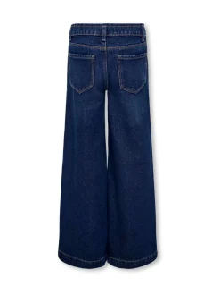 ONLY KIDS blauwe 100% katoenen jeans met wijde pijpen en verstelbare taille