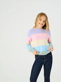 ONLY KIDS Purple Striped Knitted Jumper