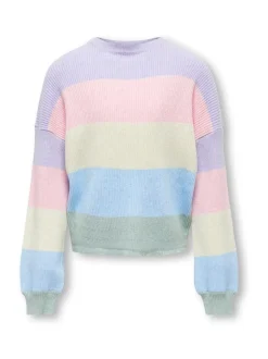 ONLY KIDS Purple Striped Knitted Jumper