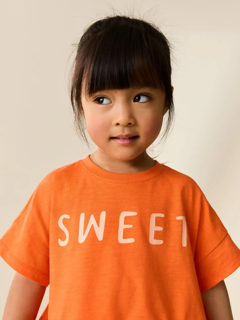 Orange Strawberry - Set van top met korte mouwen en short (3 mnd-7 jr)